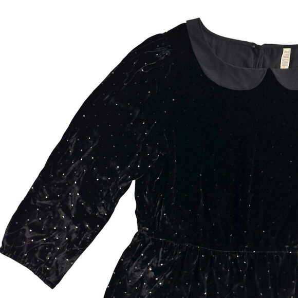 Alexa Chung X Madewell Black Velvet Dot Dress 10 NWT Twee Holidays Gothic Mod - Picture 8 of 14